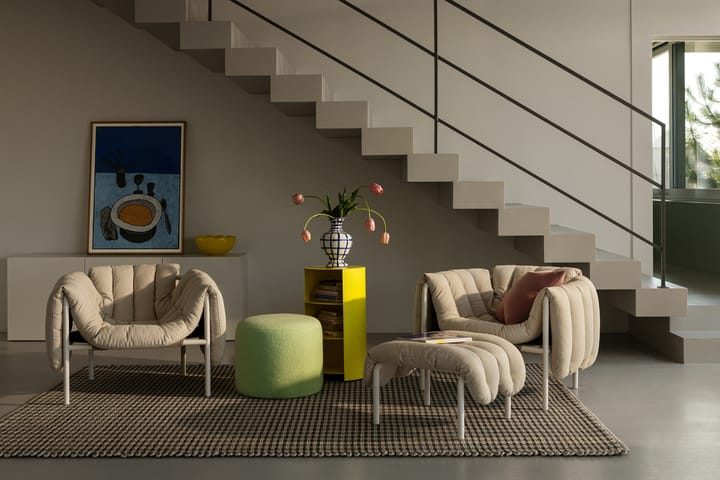 Puffy lounge-nojatuoli, Sawdust-black grey Hem