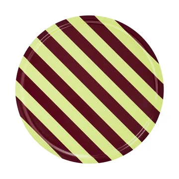 Stripe tarjotin Large Ø65 cm - Butter-burgundy - Hem