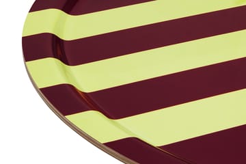 Stripe tarjotin Large Ø65 cm - Butter-burgundy - Hem