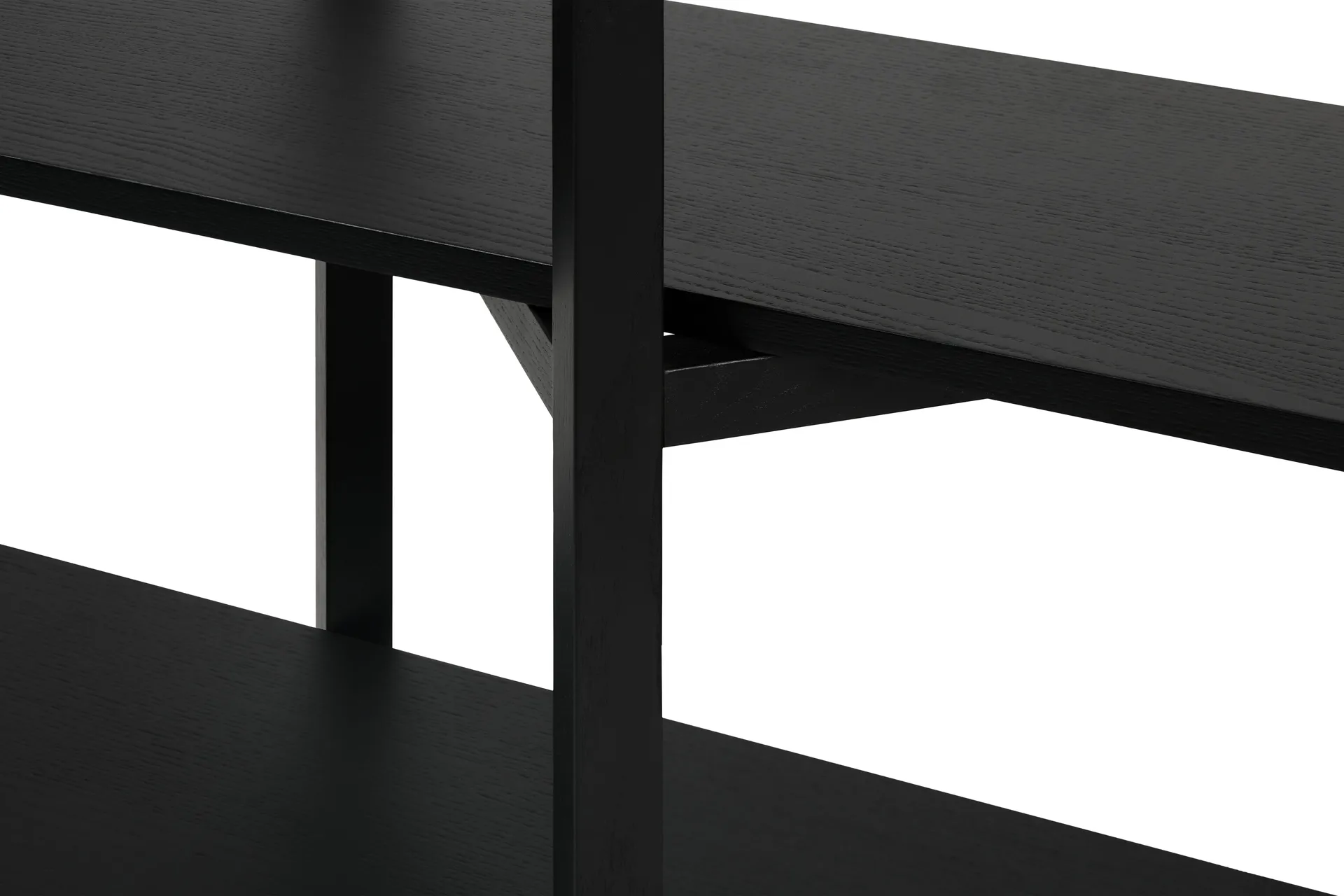 Zig Zag hylly Media 194x57 cm, Black Hem