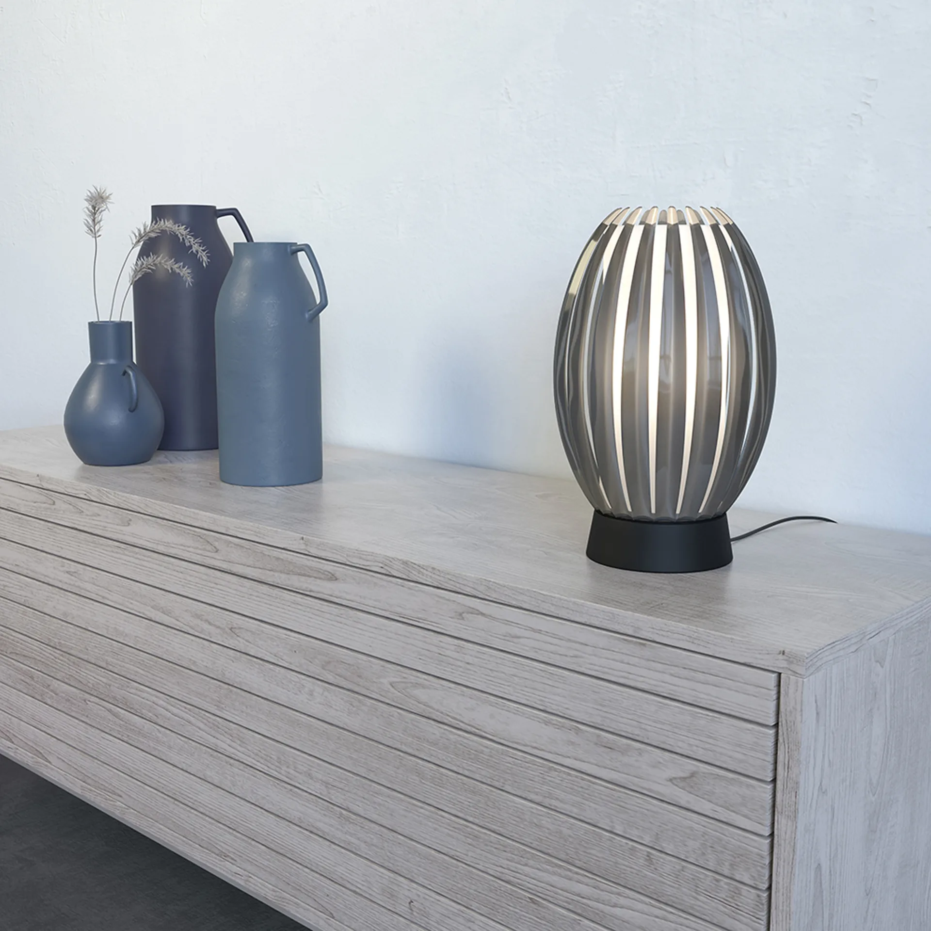 Tentacle pöytävalaisin M 34 cm, Musta-savunvärinen Herstal