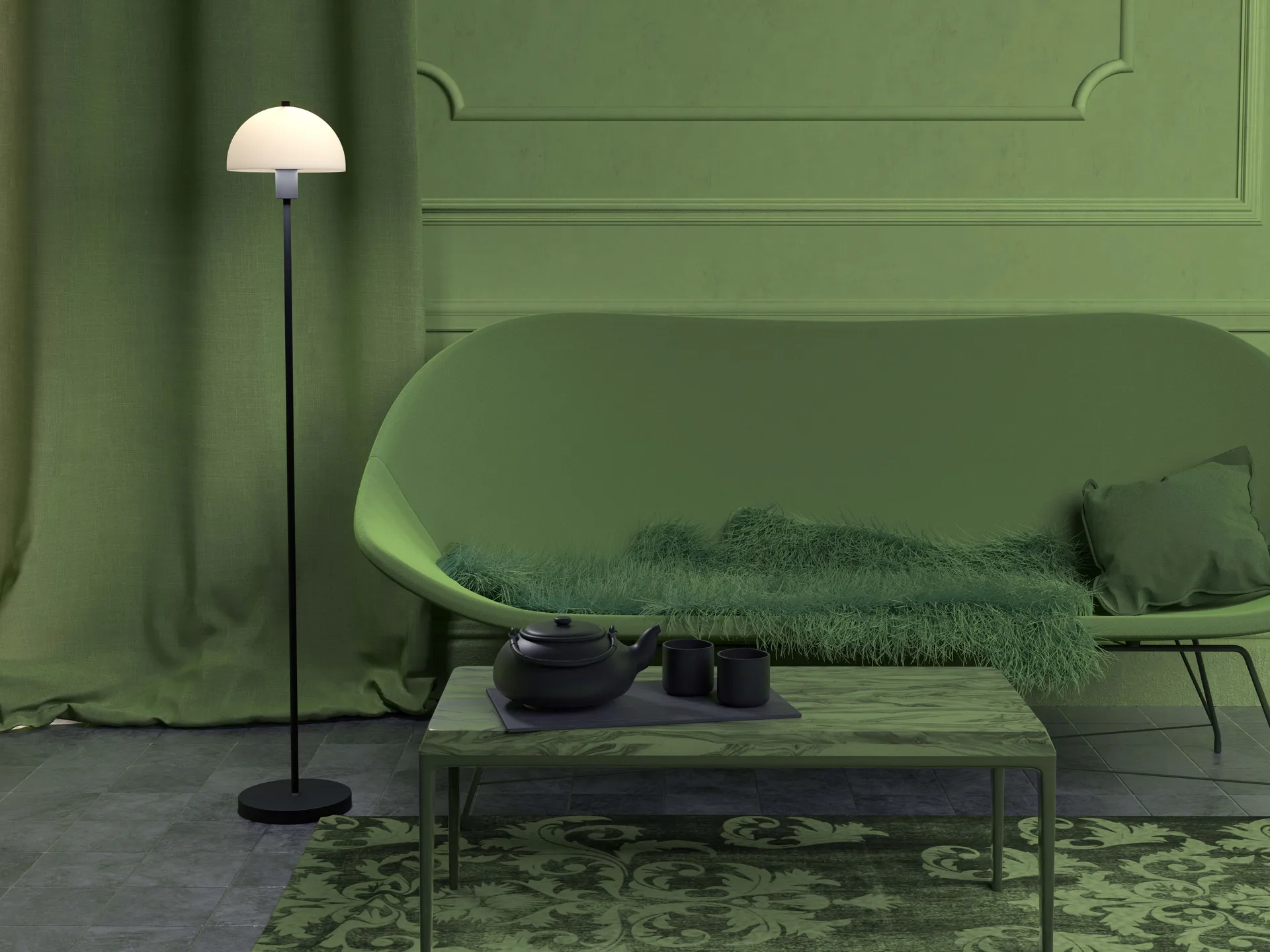 Vienda lattiavalaisin, Musta-opaalilasi Herstal