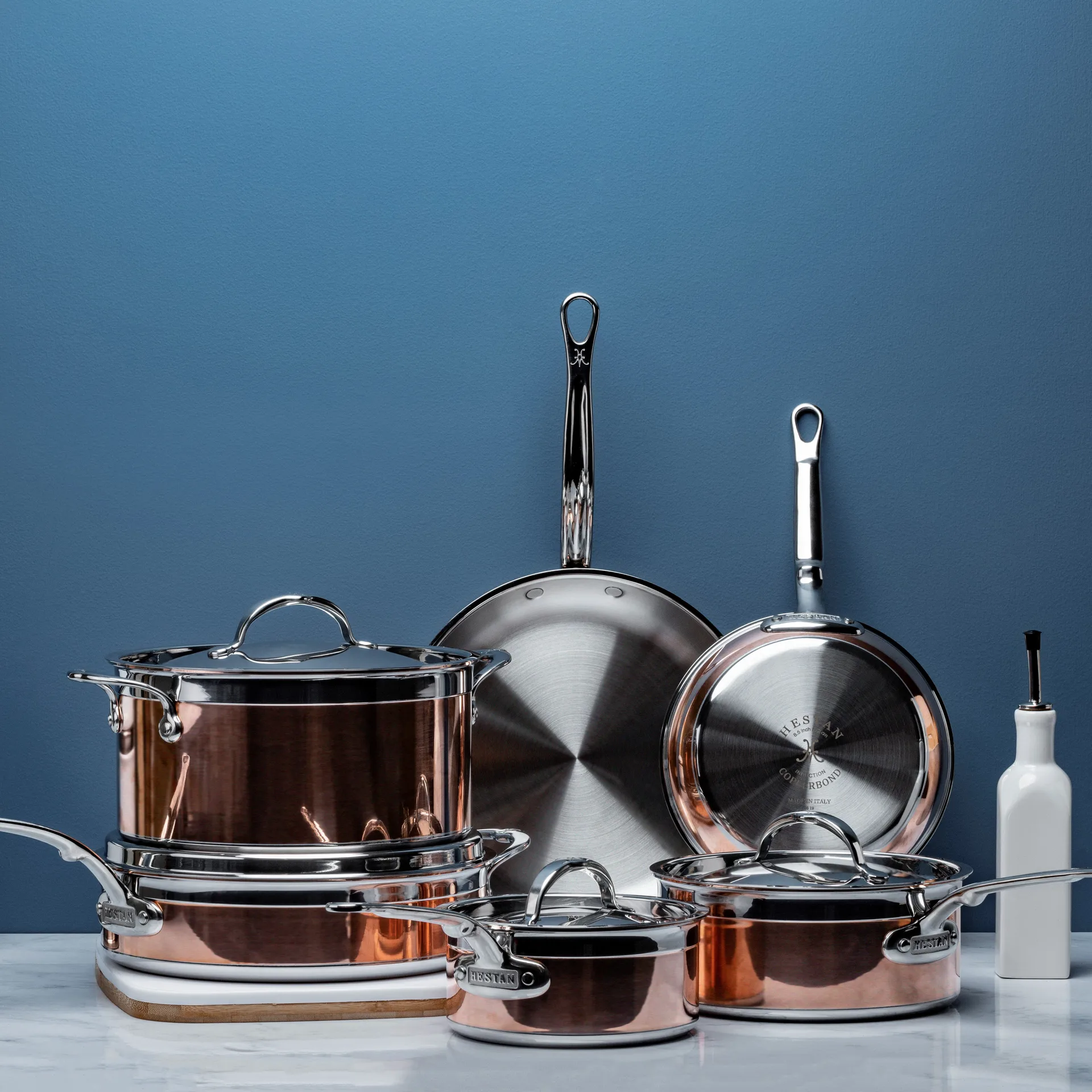 Hestan Copperbond pata- ja paistinpannusetti, 10 osaa Hestan