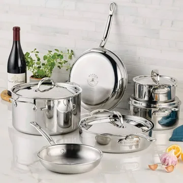 Hestan ProBond Luxe kattila- ja paistinpannusetti - Ruostumaton teräs, 10 osaa - Hestan