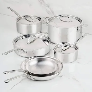 Hestan ProBond Luxe kattila- ja paistinpannusetti - Ruostumaton teräs, 10 osaa - Hestan