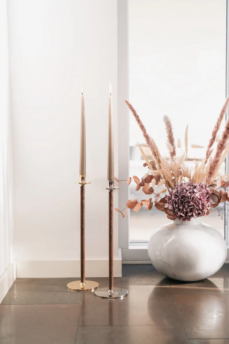 Alto Basso kynttilänjalka , Kiinteä messinki Hilke Collection