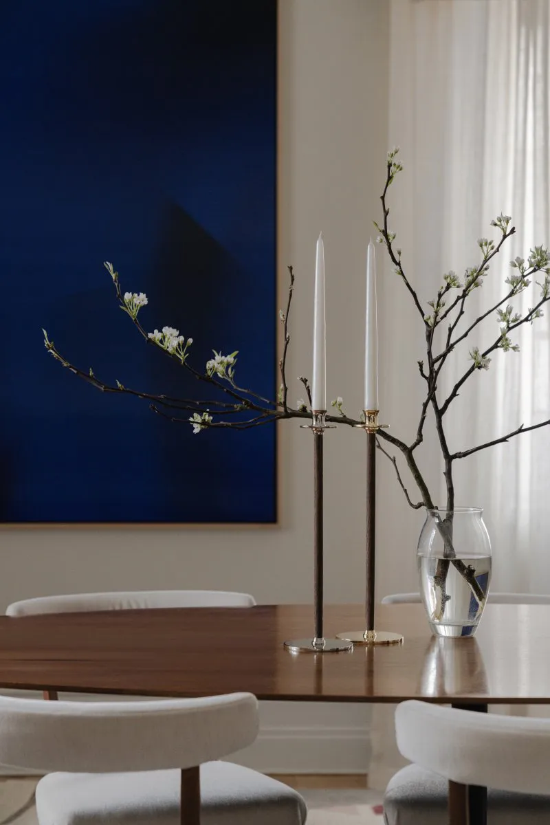 Alto Basso kynttilänjalka , Kiinteä messinki Hilke Collection