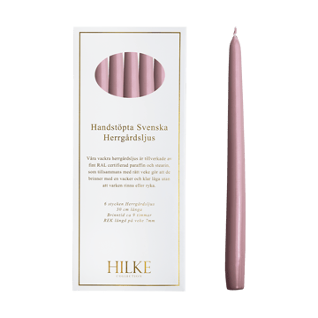 Herrg�årdsljus kynttilät 30 cm 6-pakkaus - Metallinen vaaleanpunainen - Hilke Collection