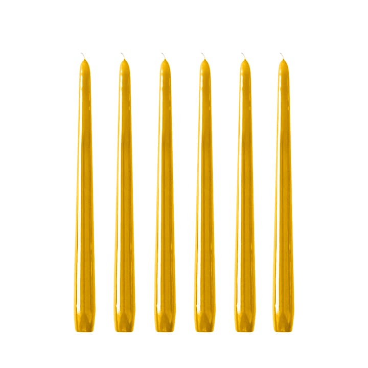 Herrgårdsljus kynttilät 30 cm 6-pakkaus - Sinappikeltainen - Hilke Collection
