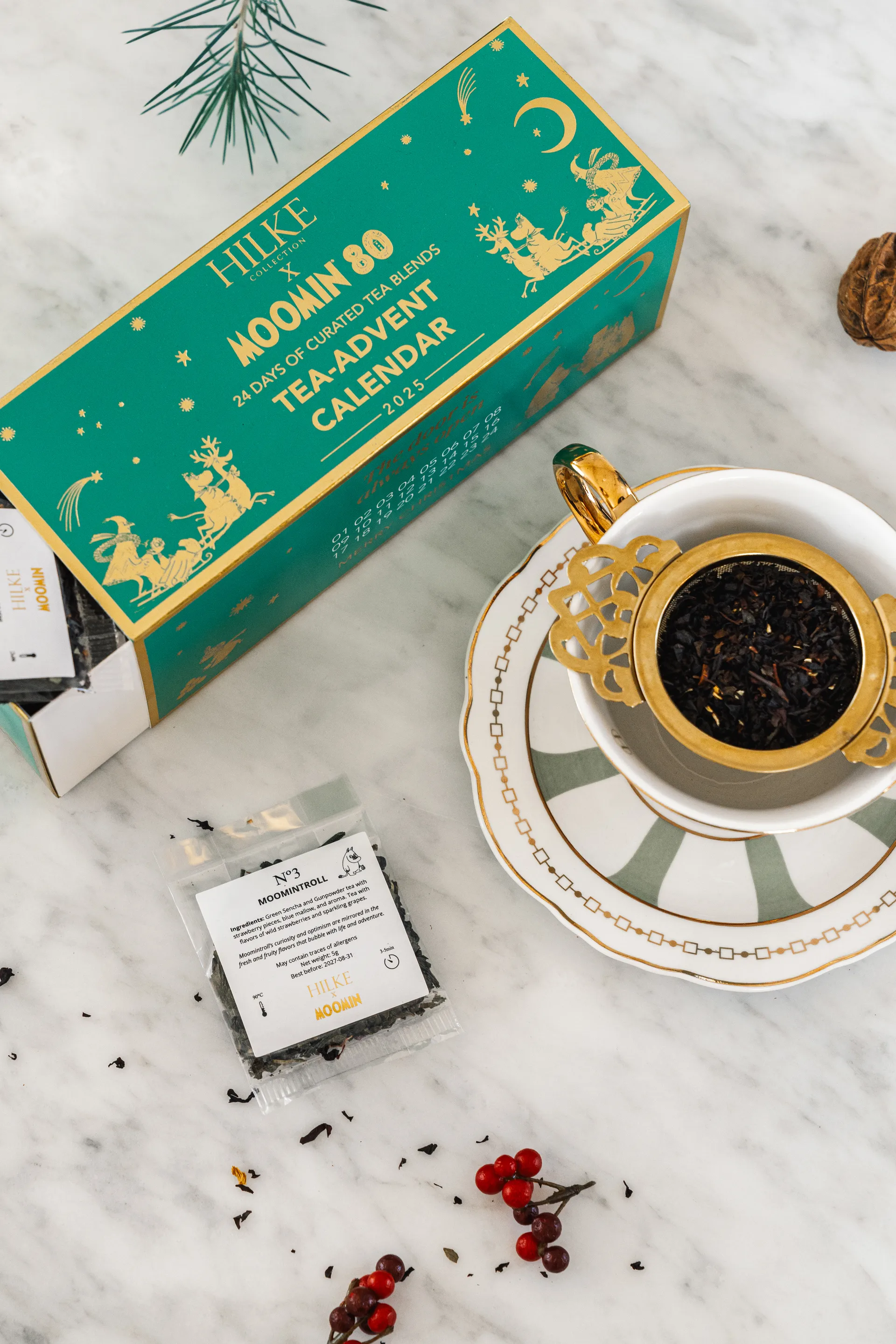 Strisce Salvia kuppi ja lautanen, 22 cl Hilke Collection