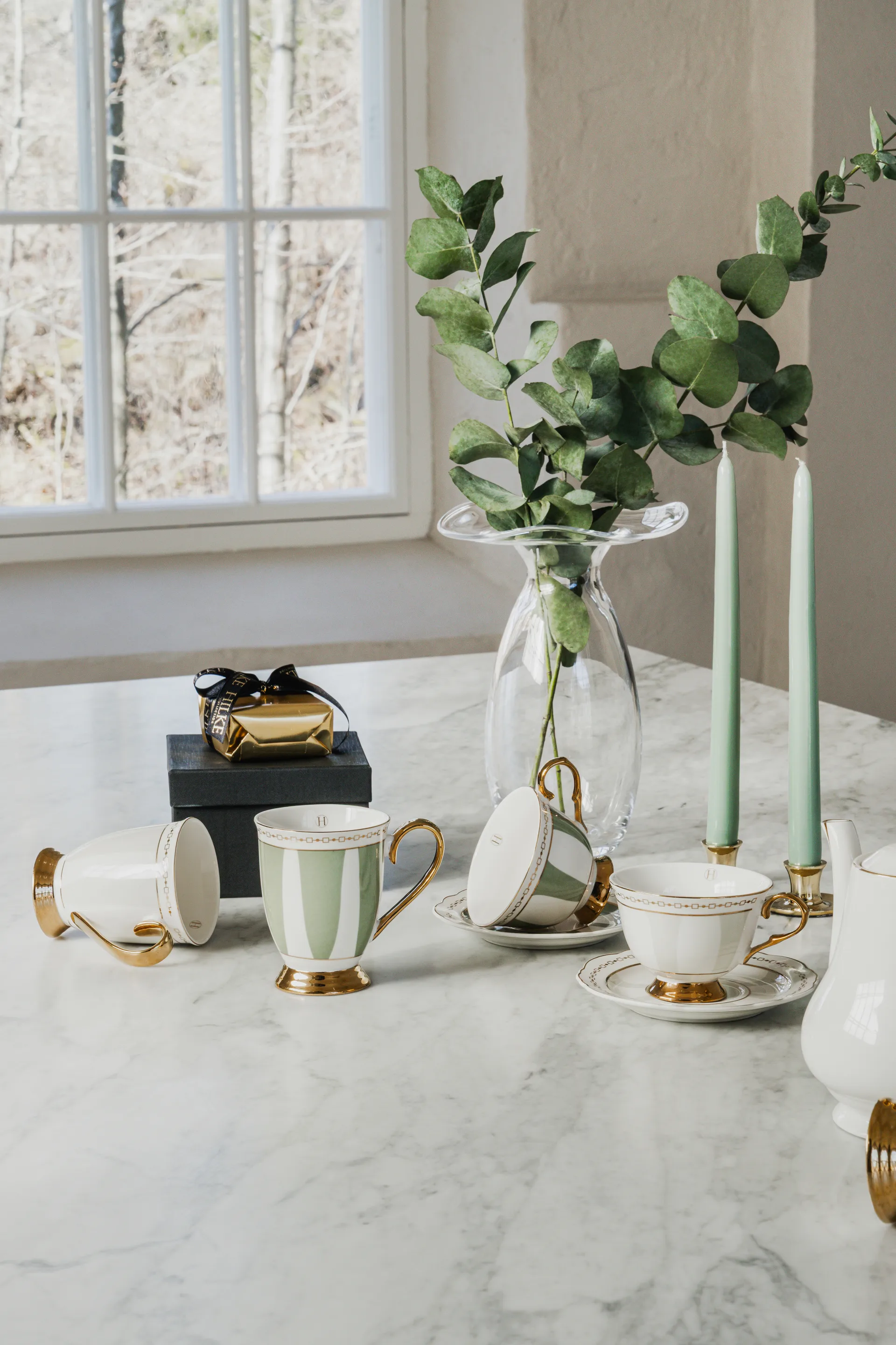 Strisce Salvia kuppi ja lautanen, 22 cl Hilke Collection