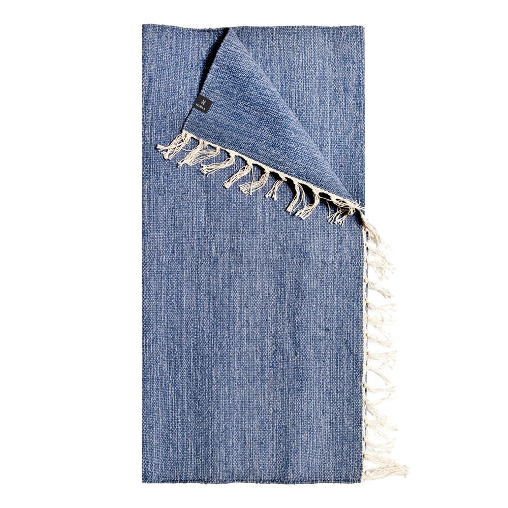 Himla Särö matto denim (sininen) 140x200 cm | Skandinaavinen Sisustus | Puuvillamatot | Sininen