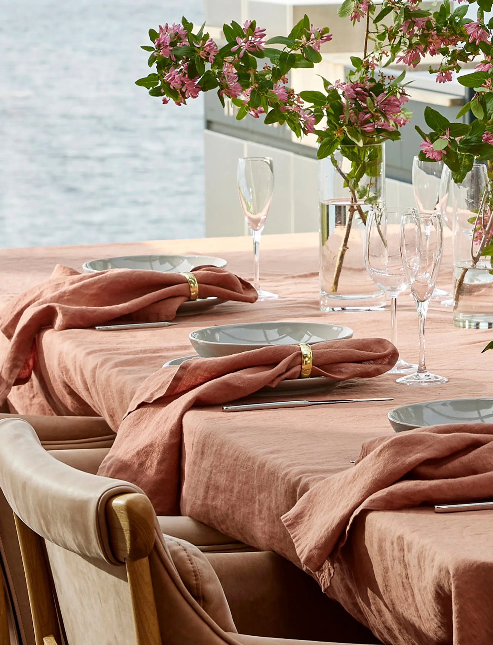 Sunshine-pellavalautasliina 4 kpl, Grounded, 45x45 cm Himla