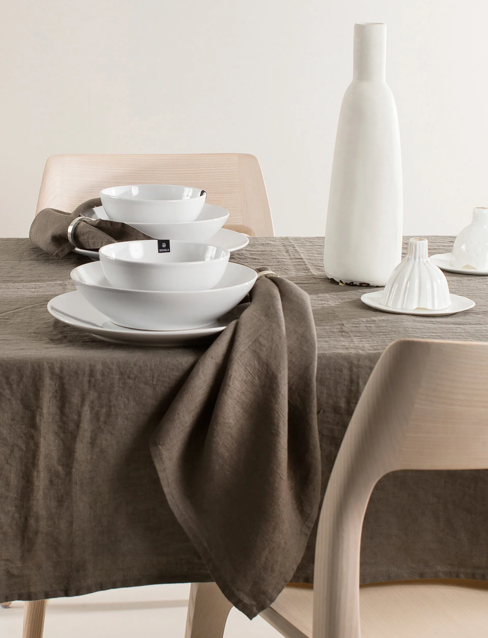 Sunshine-pellavalautasliina 4 kpl, Kahvi Himla