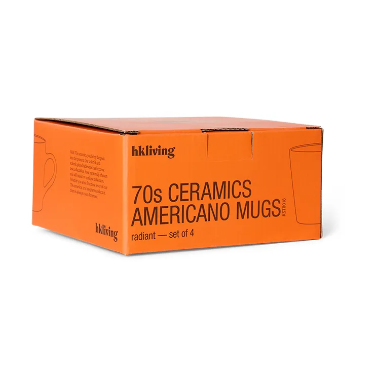70's ceramics Americano muki 4 kpl 26 cl, Radiant HKliving