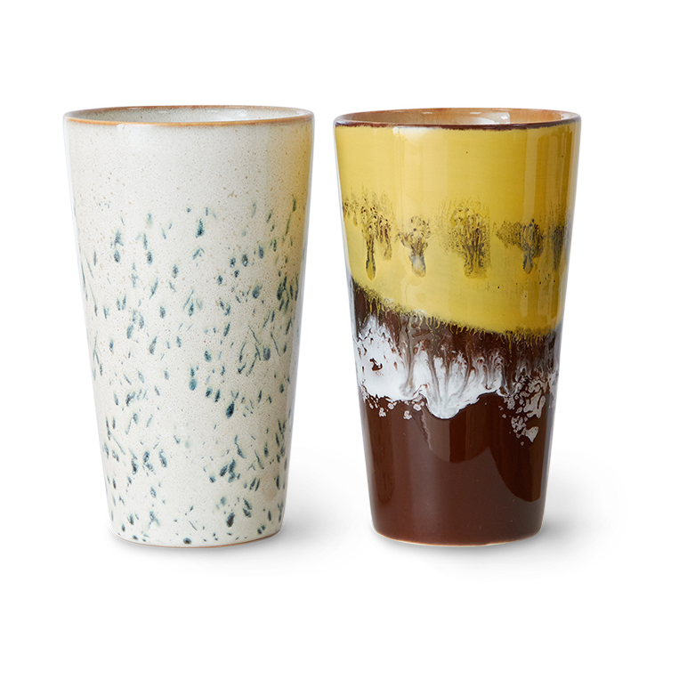 HKliving 70's lattemuki 28 cl, 2 osaa Suolaliuos | Skandinaavinen Sisustus | Kahvikupit | Monivärinen