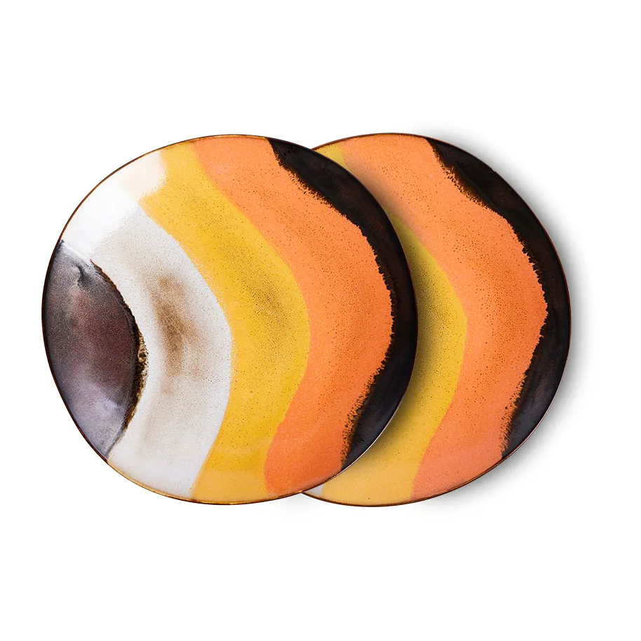 70's lautanen 22 cm 2 kpl, Retro wave HKliving