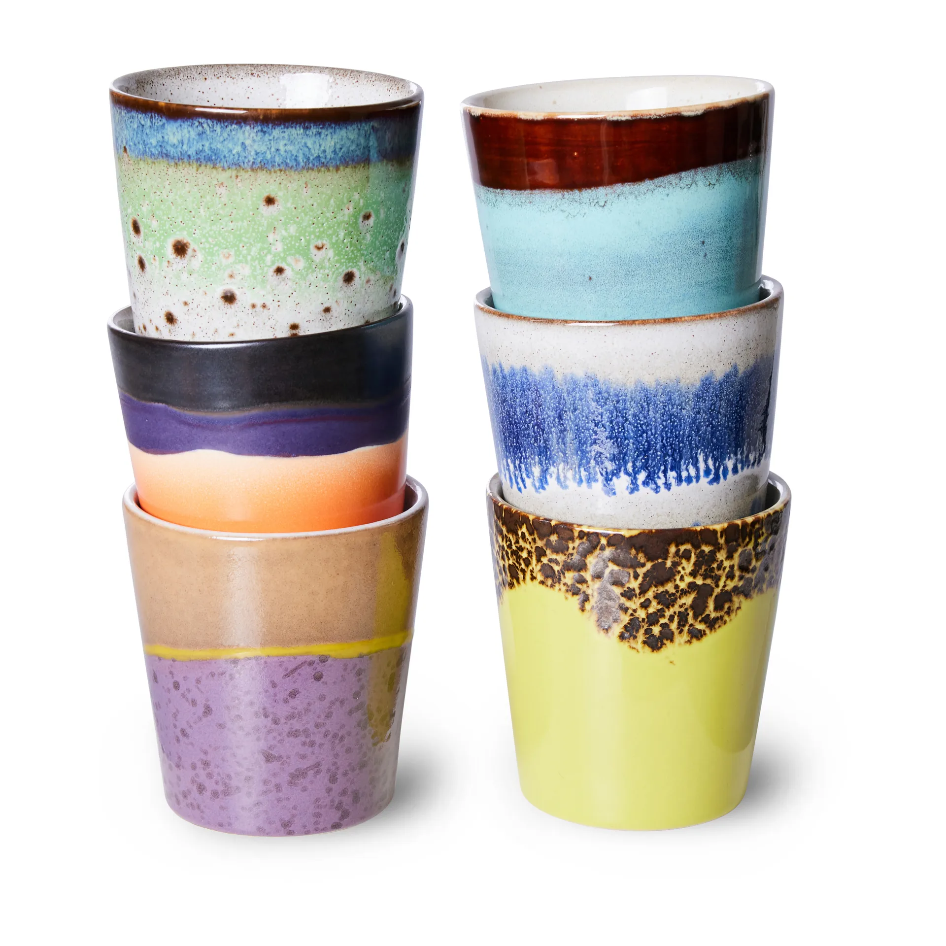 70's muki 6-pakkaus, Monivärinen HKliving