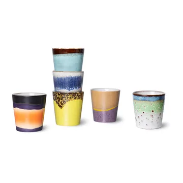 70's muki 6-pakkaus - Monivärinen - HKliving