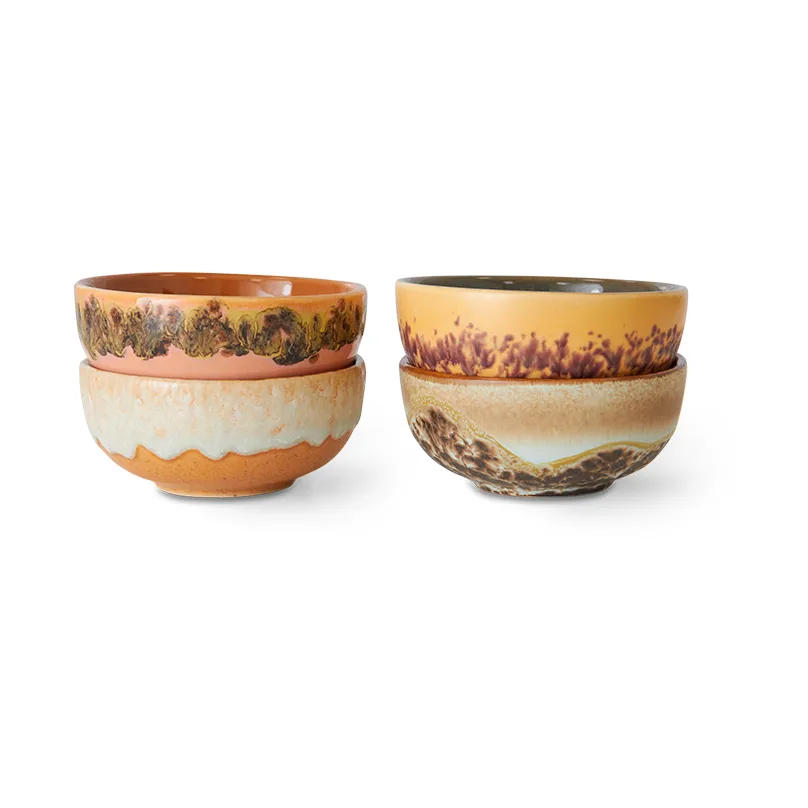 HKliving 70's pieni kulho 4-pakkaus Marine | Skandinaavinen Sisustus | Jälkiruokakulhot | Monivärinen