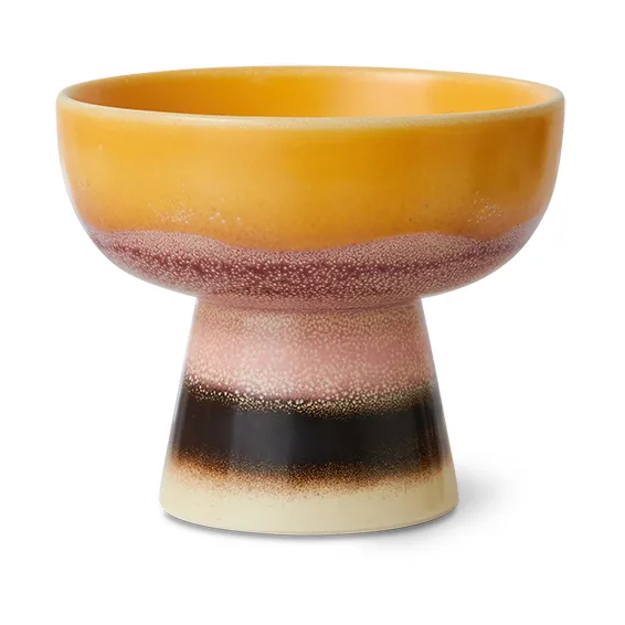 HKliving 70's tapaskulho jalalla S 11x9,5 cm Aurinkovarjo