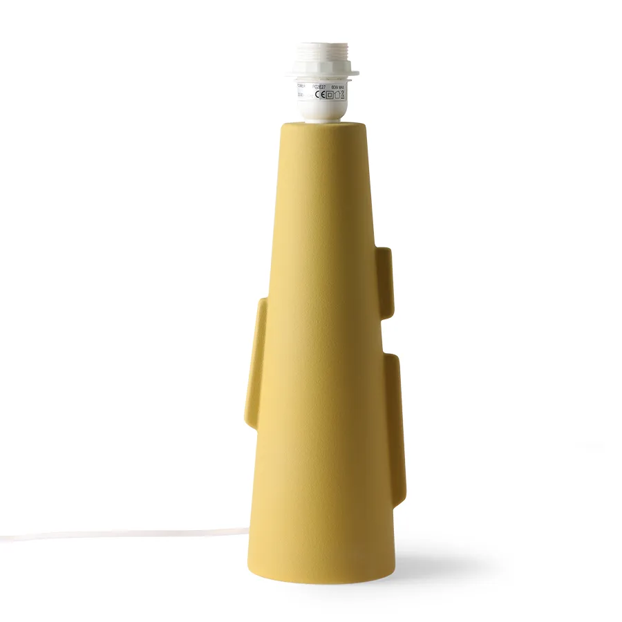 Cone lampunjalka S kahvalla 11x38,5 cm, Vihreänkeltainen HKliving