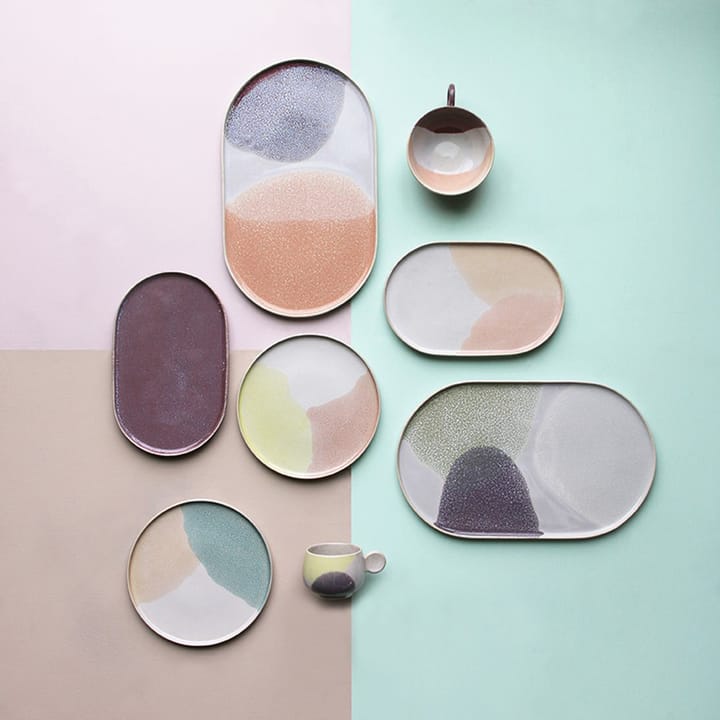 Gallery ceramics -päivällislautanen, ovaali, vihreä/violetti HKliving