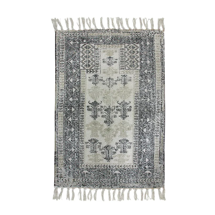 Kylpymatto 60x90 cm puuvillaa, Musta-valkoinen HKliving