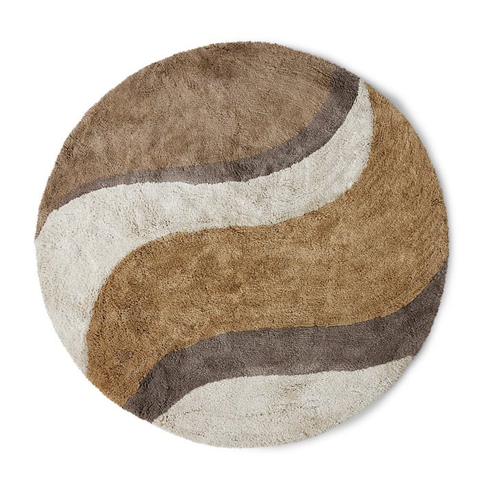 HKliving Natural waves kylpyhuoneen matto 120 cm Natural multicolours