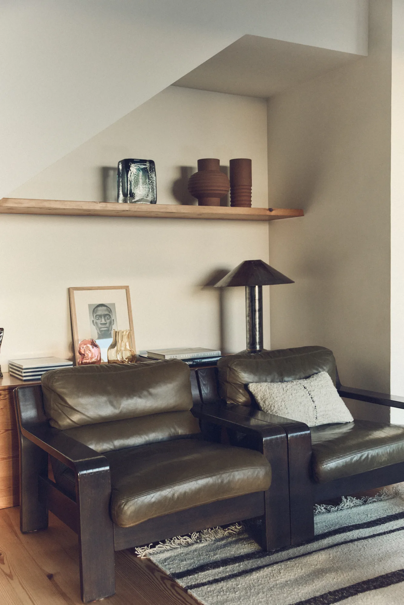 Natural wool striped tyyny 30x50 cm, Valkoinen HKliving