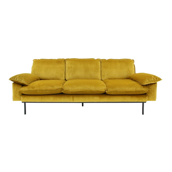 Retro 3:n istuttava sohva - ochra (keltainen) - HKliving