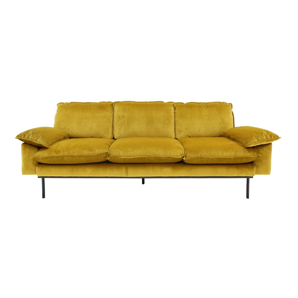 HKliving Retro 3:n istuttava sohva ochra (keltainen)