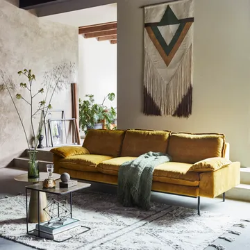 Retro 3:n istuttava sohva - ochra (keltainen) - HKliving