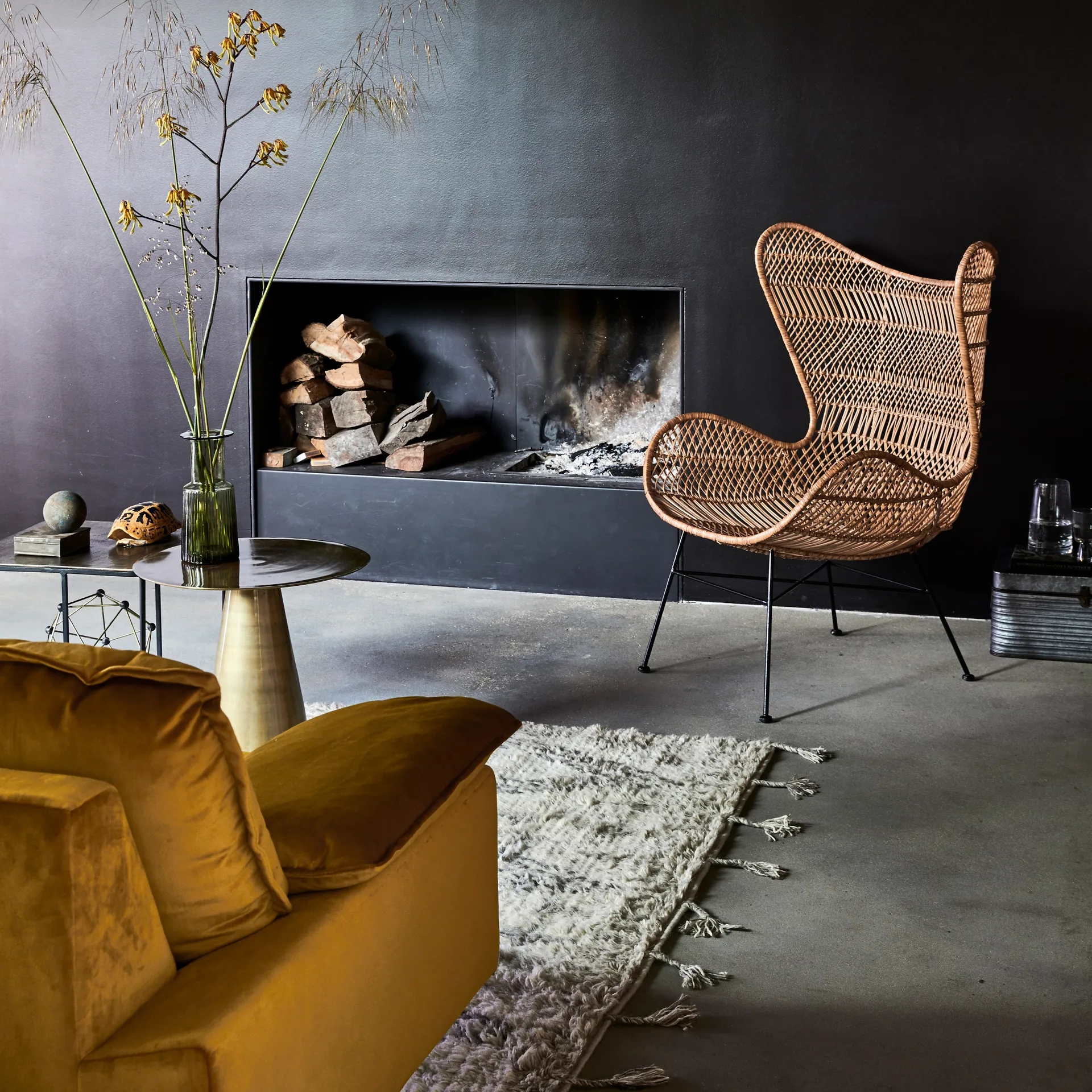 Retro 3:n istuttava sohva, ochra (keltainen) HKliving