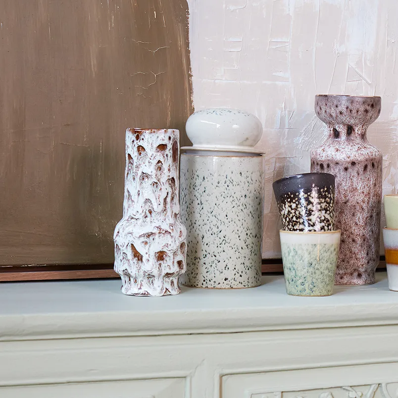 Retro maljakko 20,5 cm, Lava white HKliving