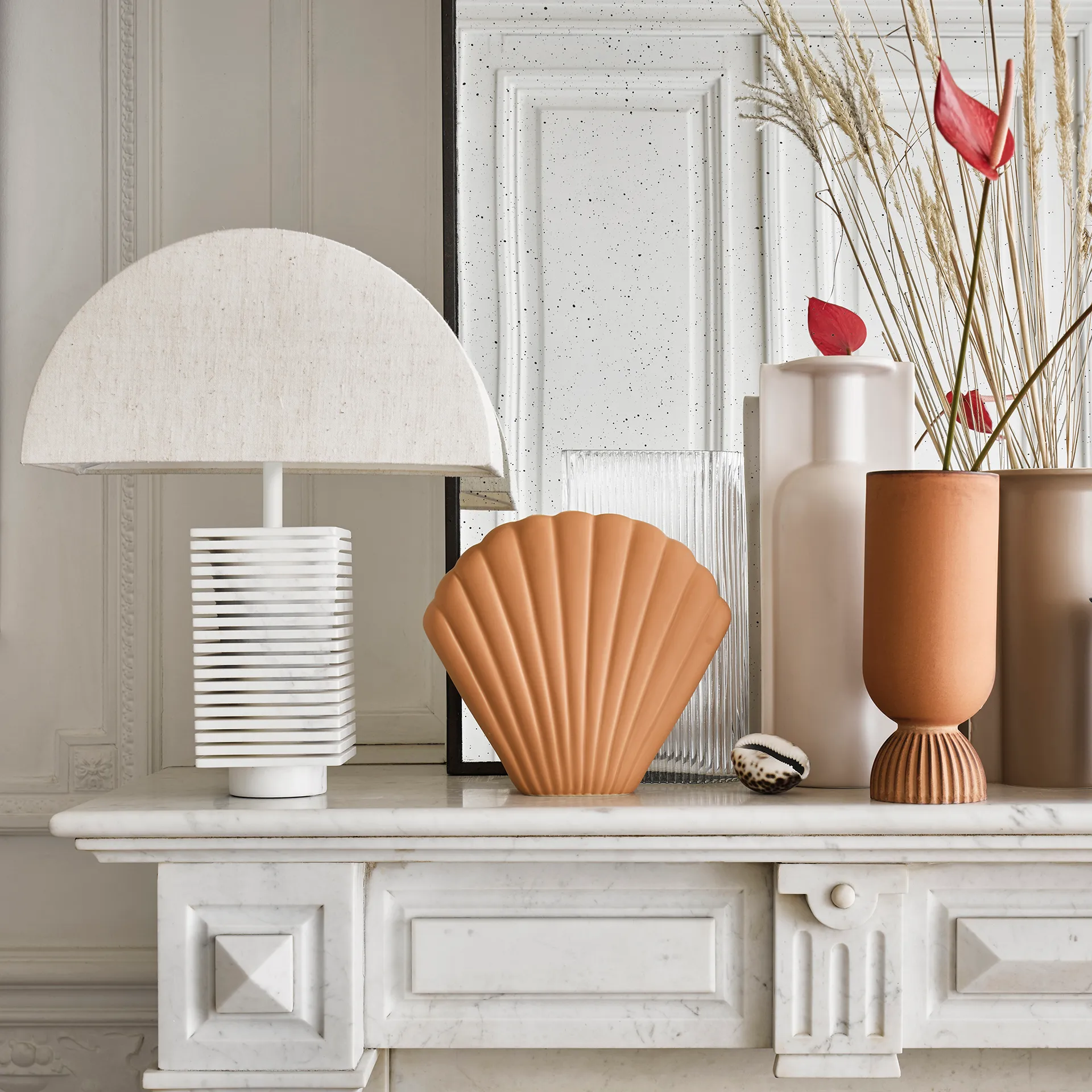 Ribbed lampunjalka, Valkoinen HKliving