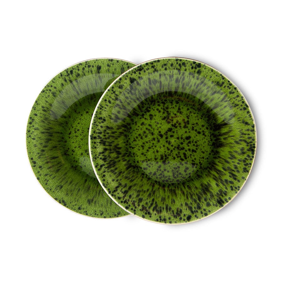 HKliving The Emeralds lautanen 2-pakkaus 21,6 cm Vihreä