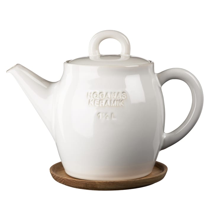 Höganäs teekannu 1,5 l - valkoinen, kiiltävä - Höganäs Keramik