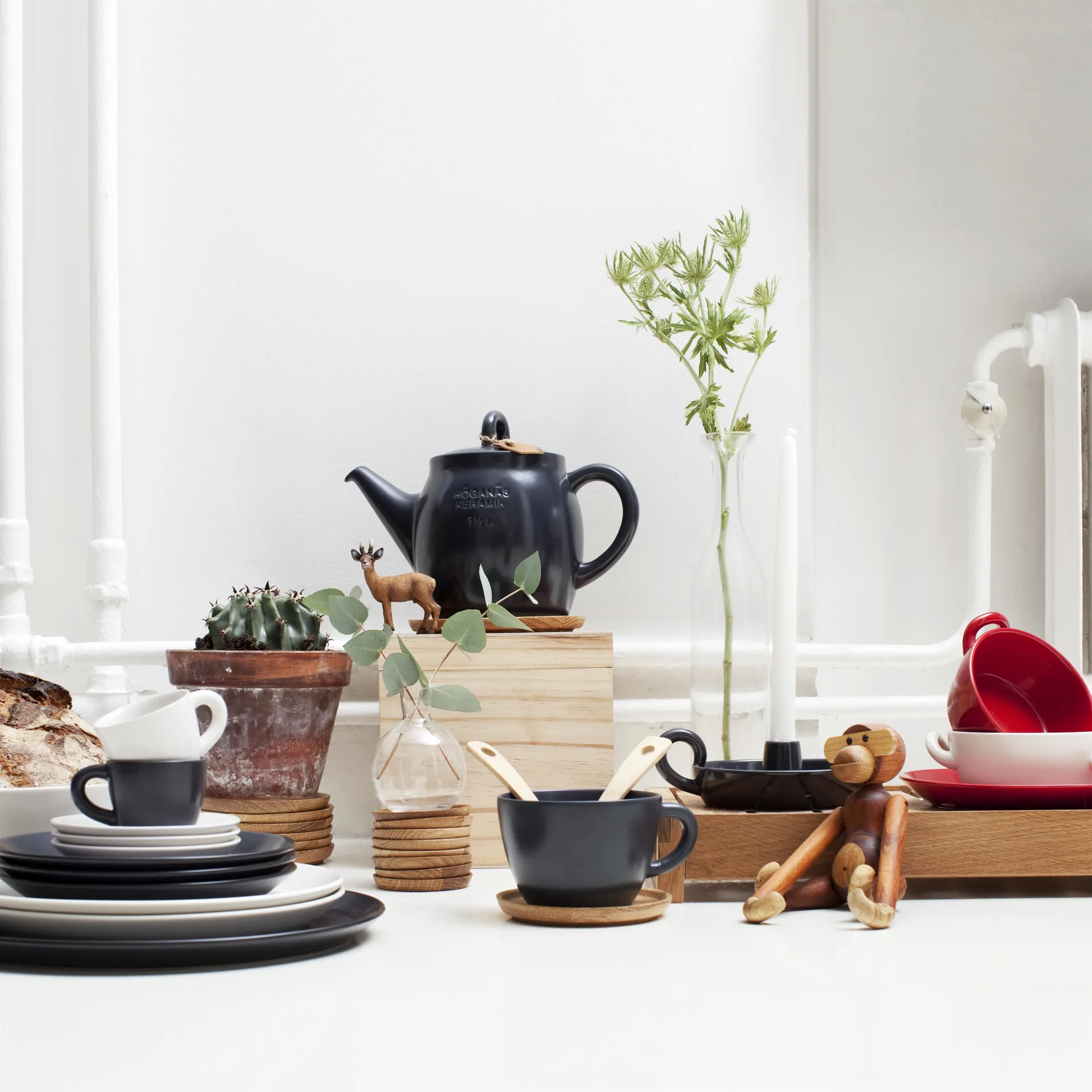 Höganäs teekannu 1,5 l, valkoinen, kiiltävä Höganäs Keramik