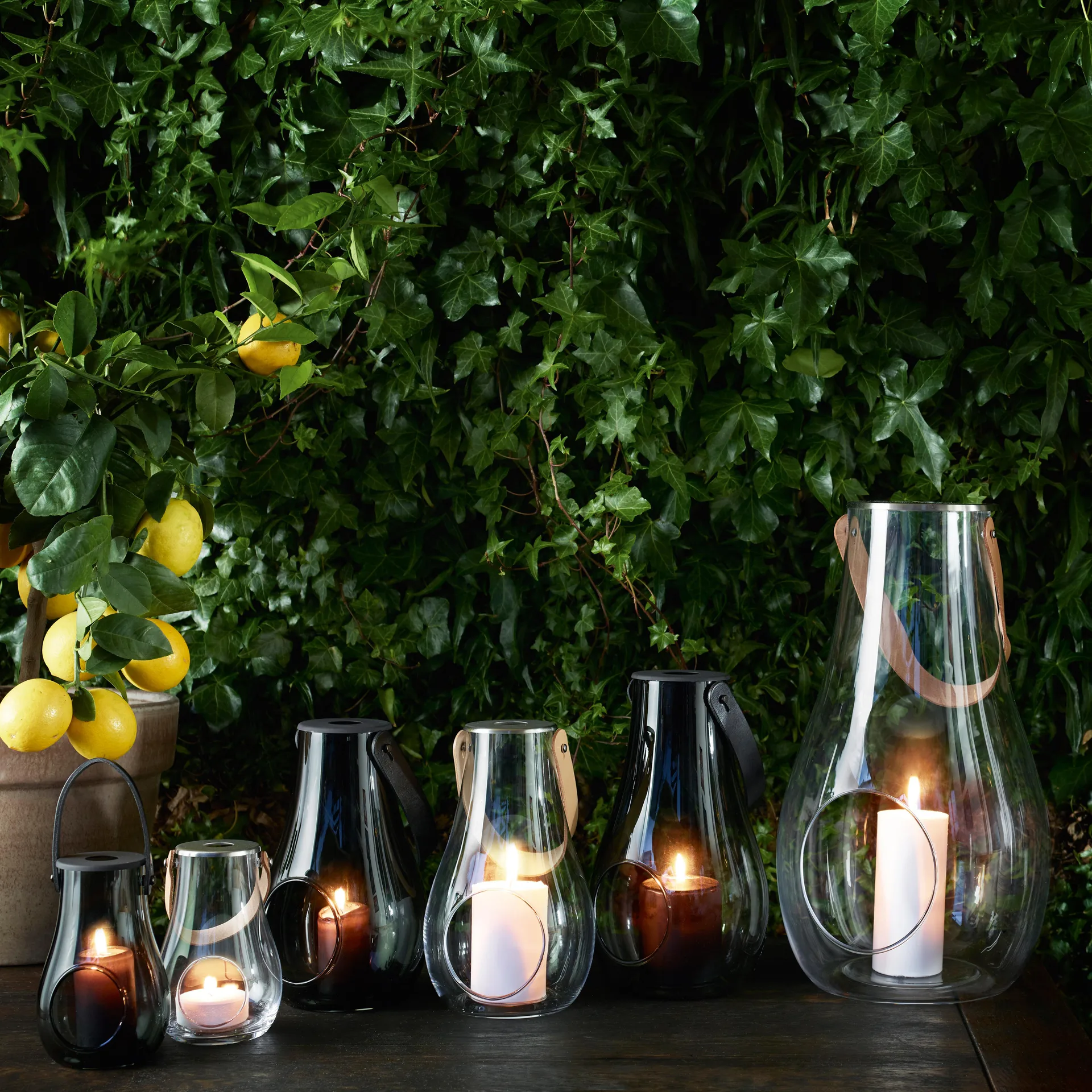 Design With Light -kynttilälyhty, smoke, 16 cm Holmegaard