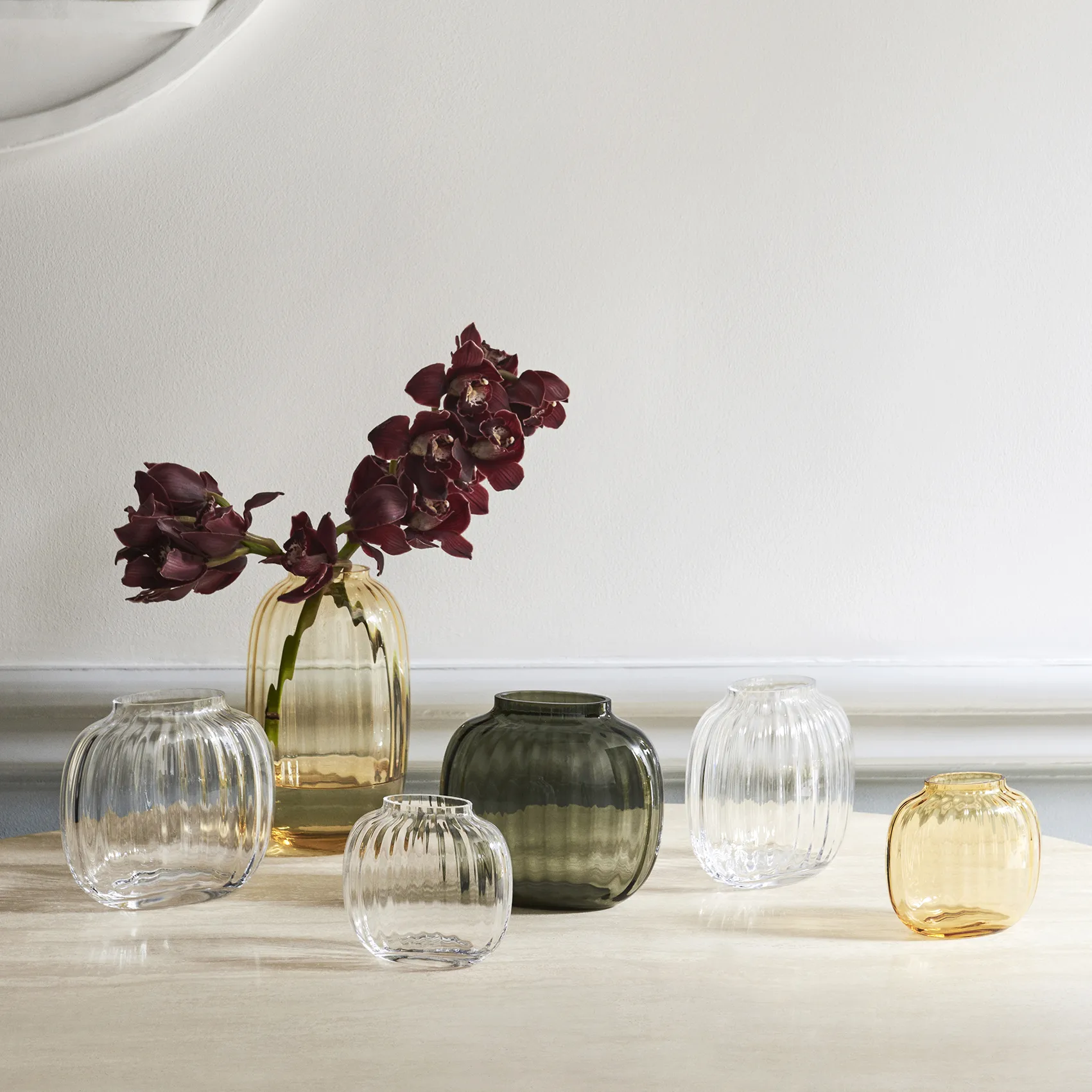 Primula maljakko, Amber, ovaali Holmegaard