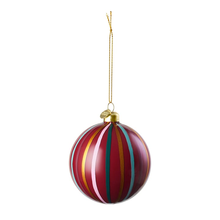 Souvenir joulupallo raidallinen Ø 8 cm - Multi punainen - Holmegaard