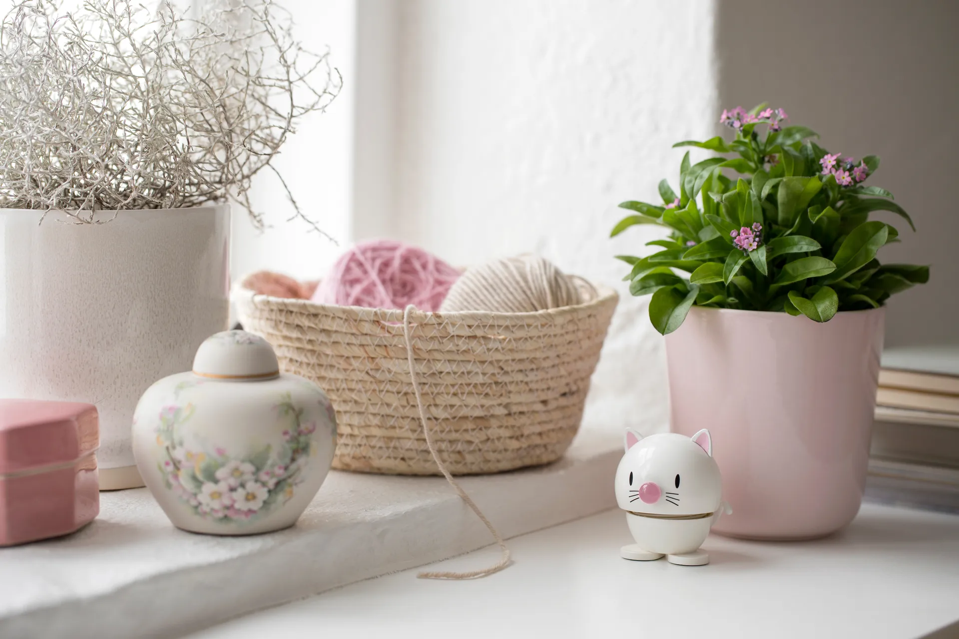 Hoptimist Cat -hahmo 7,3 cm, White Hoptimist