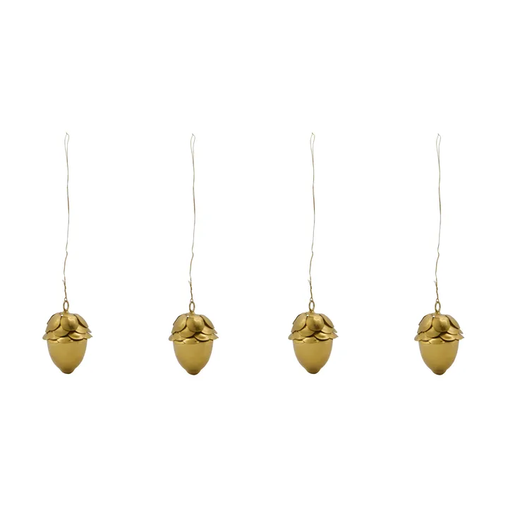 Acorn koristelu roikkuva 4-pack - Kulta - House Doctor