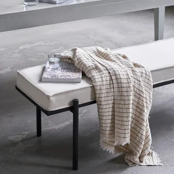 Alice stripe -torkkupeitto 140 x 200 cm - Tummanharmaa - House Doctor