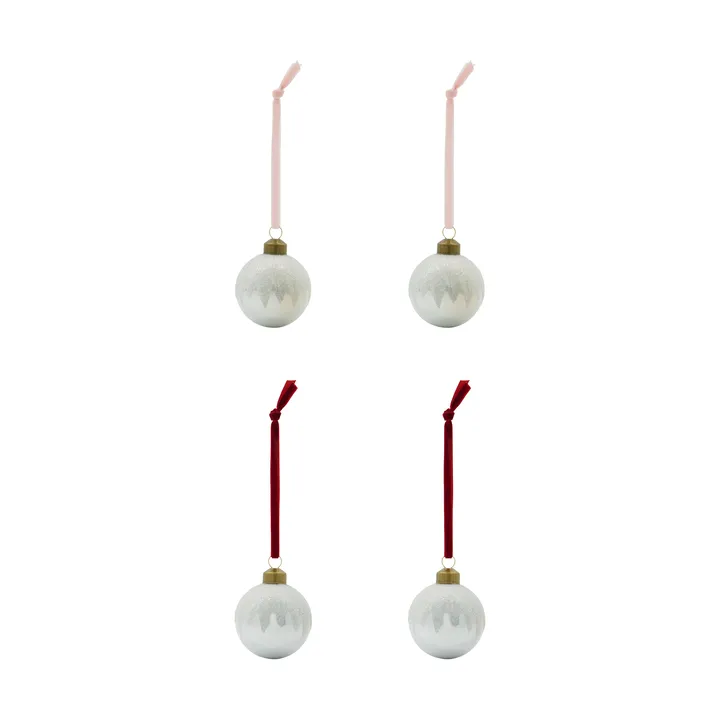 Bano joulukuusipallo 4-pack - Hopea - House Doctor