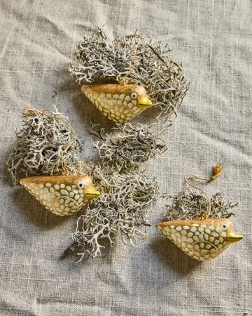 Bird pääsiäiskoriste 3 kpl - Keltainen - House Doctor