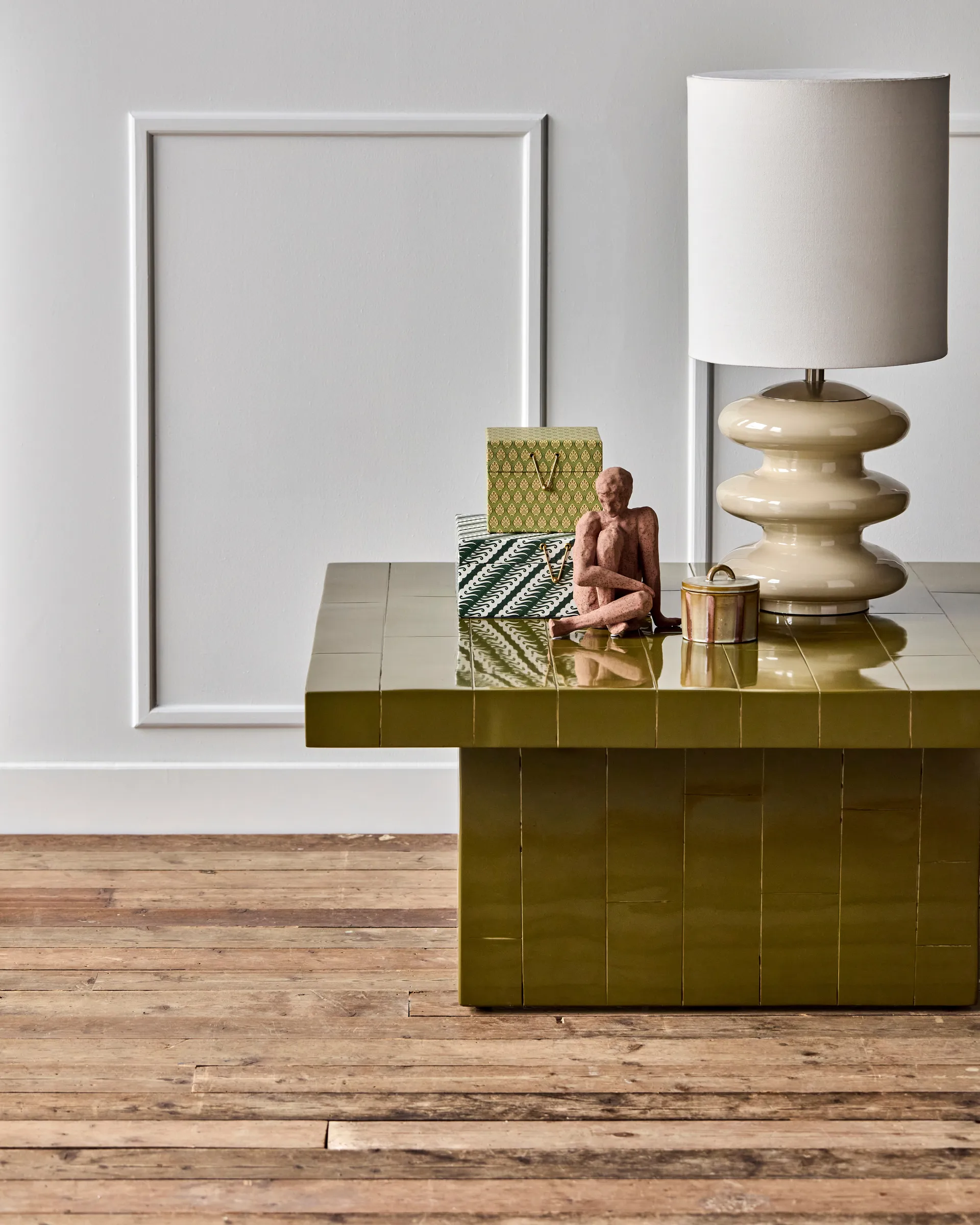 Brick-sohvapöytä 100x100x44 cm, Vihreä House Doctor