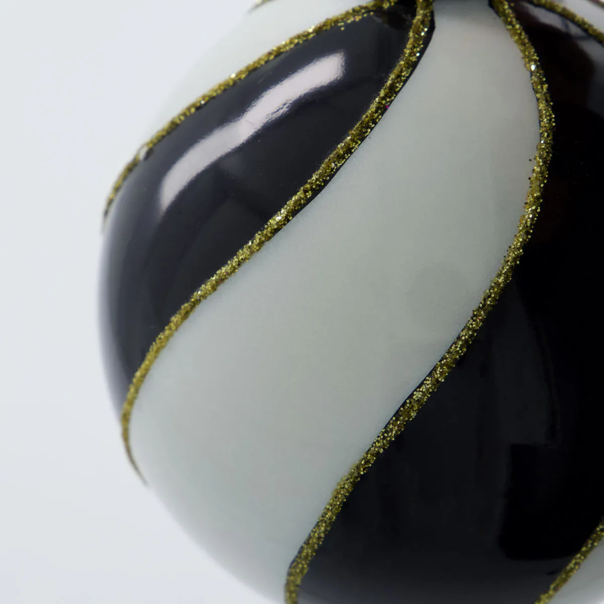 Coil joulupallo Ø8 cm 4 kpl, Musta-valkoinen House Doctor