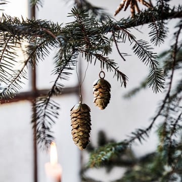 Cone joulukuusenkoriste 6,5 cm 2 osaa - Kulta - House Doctor